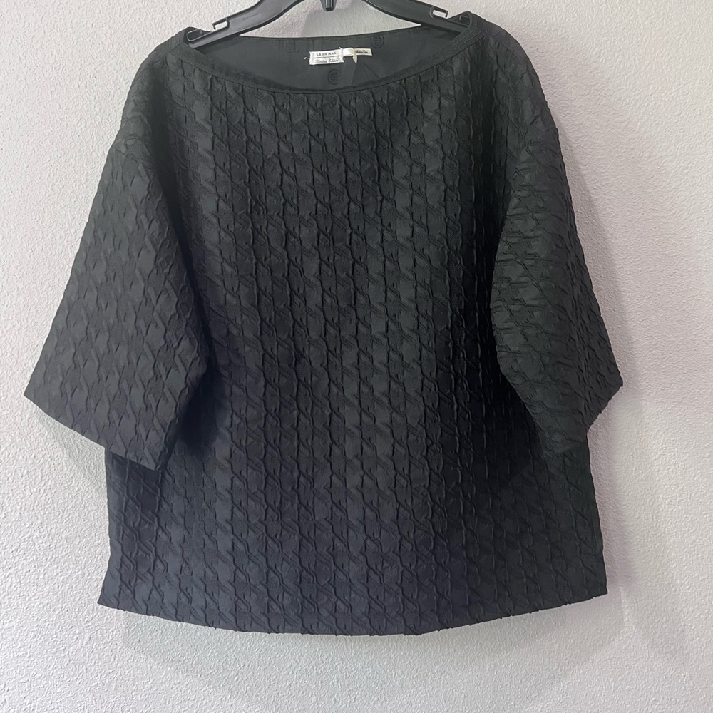 Leon Max Limited Edition Black Textured Women's Top